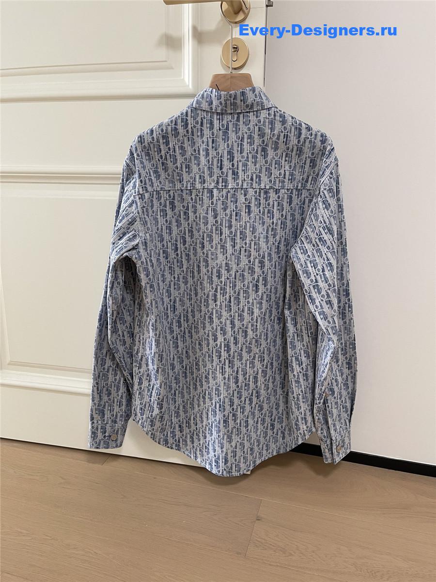 D10r oblique kasuri denim overshirt