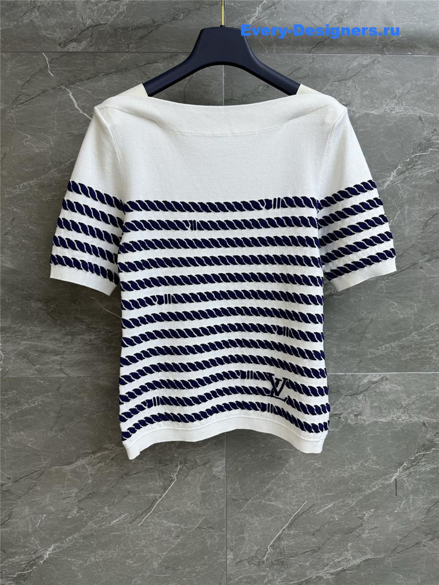 l0vis Vvtt0n rope stripes knit top