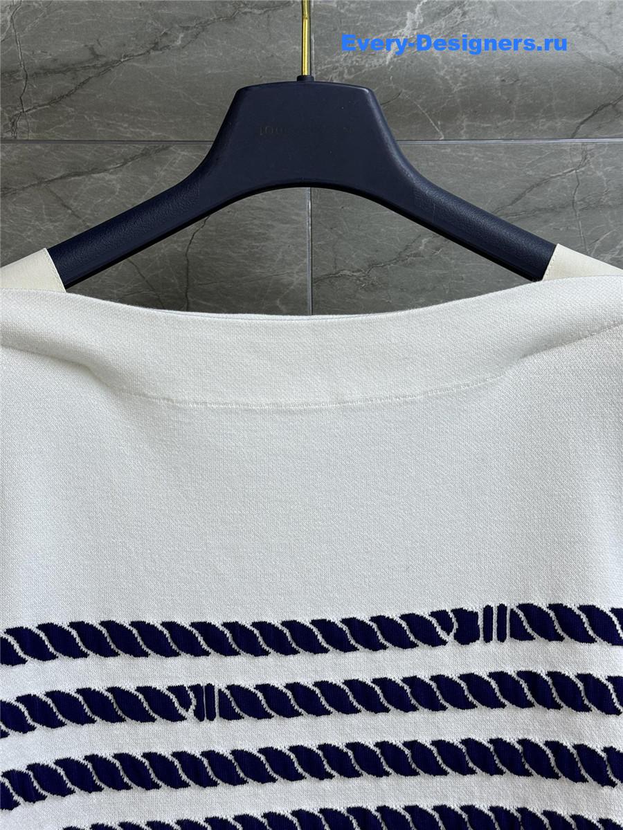 l0vis Vvtt0n rope stripes knit top