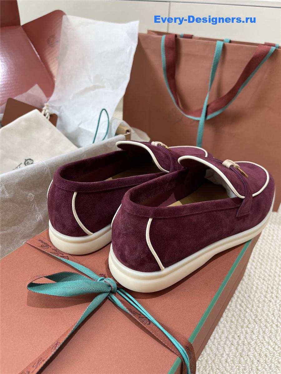 L0r0 P1ana burgundy suede loafers