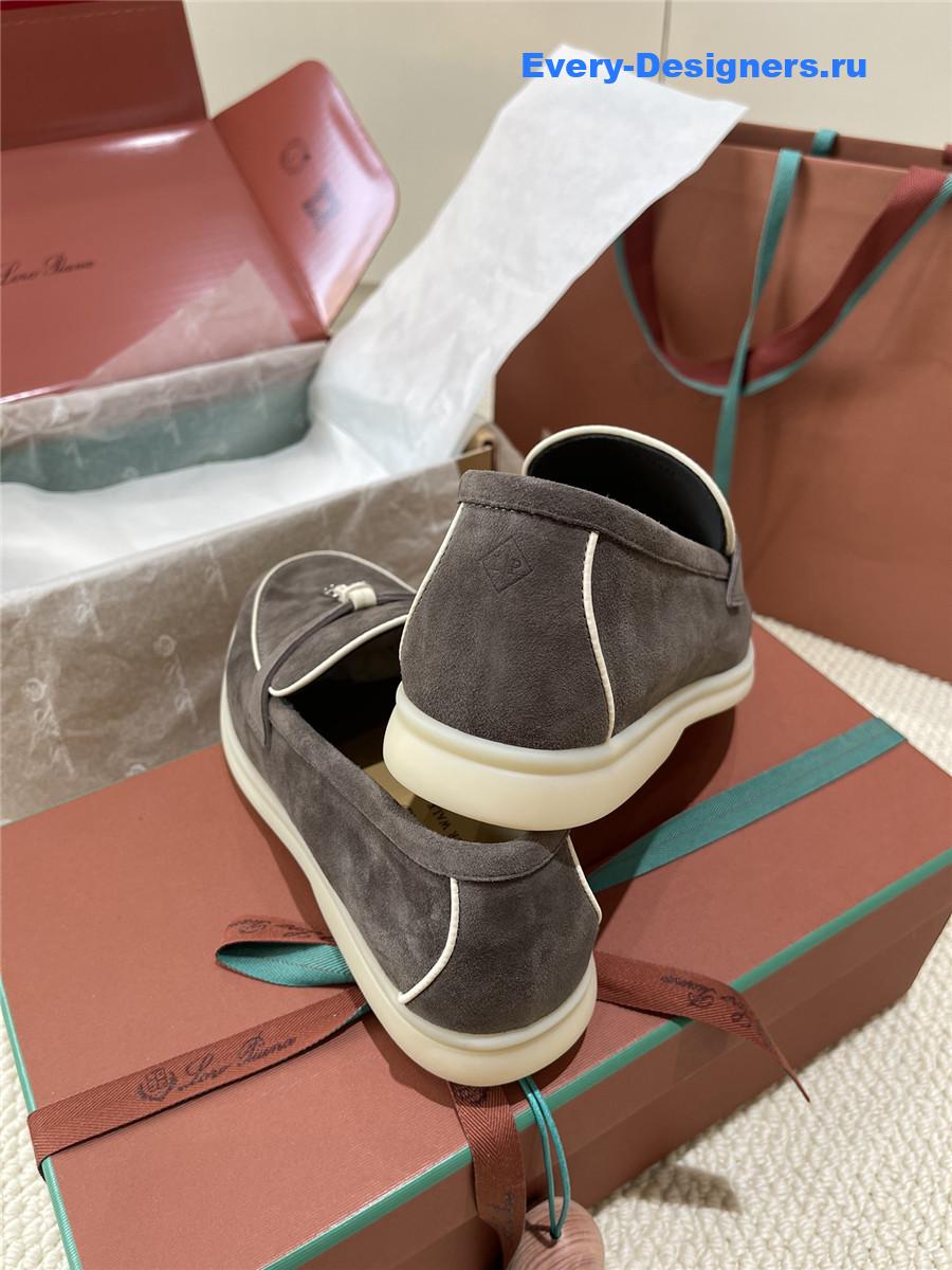 L0r0 P1ana dark grey suede loafers