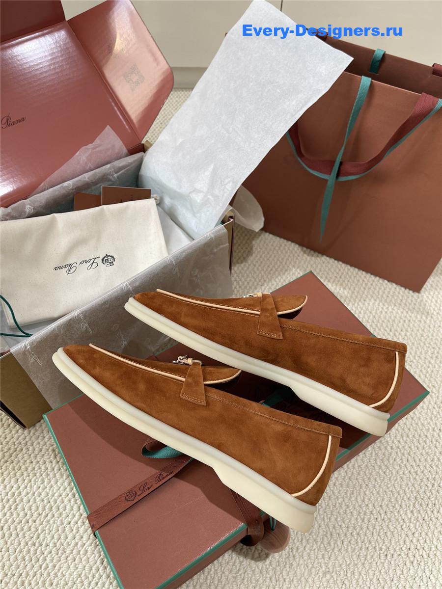 L0r0 P1ana brown suede loafers
