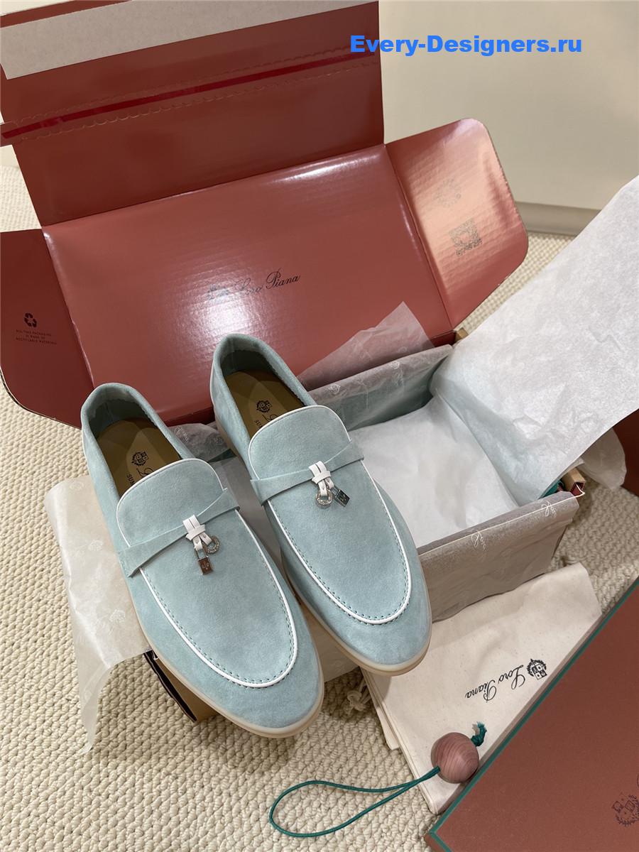 L0r0 P1ana light blue suede loafers