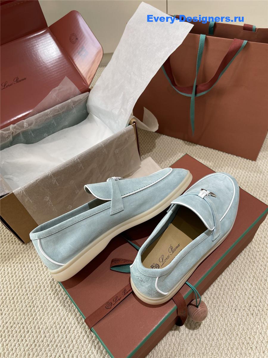 L0r0 P1ana light blue suede loafers