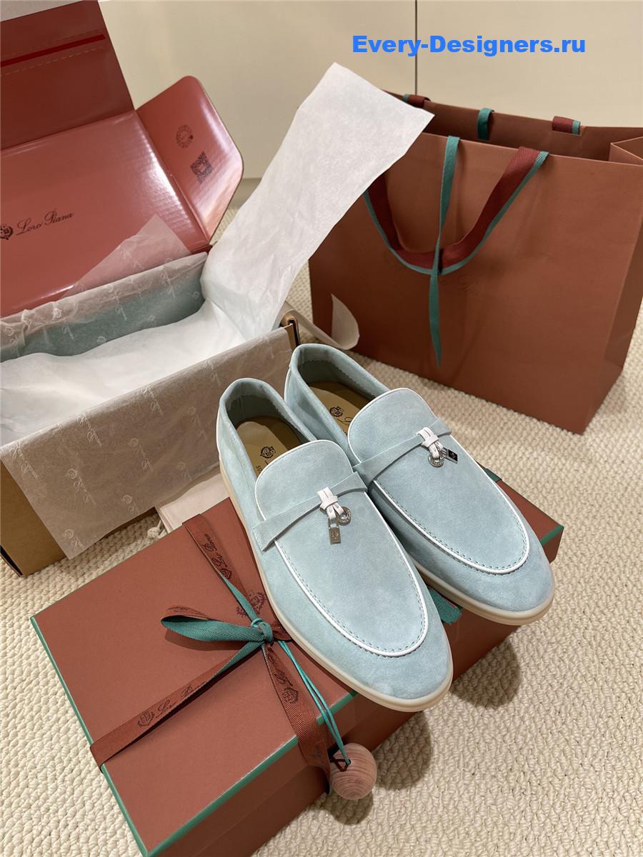 L0r0 P1ana light blue suede loafers