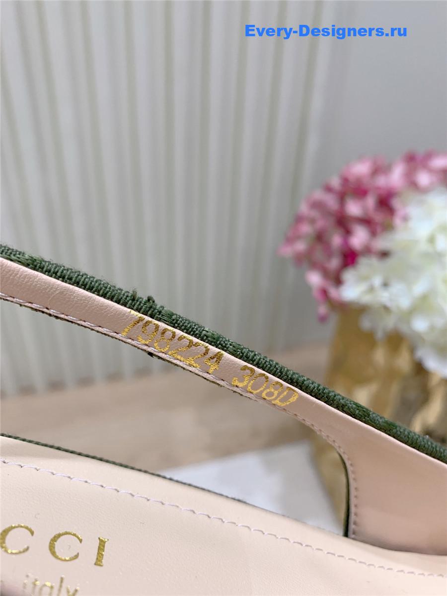 Gvc*1 green gg canvas slingback pump