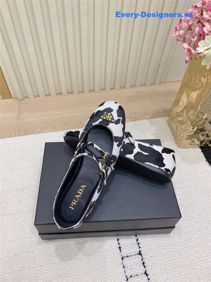 Pra*a printed leather ballerinas