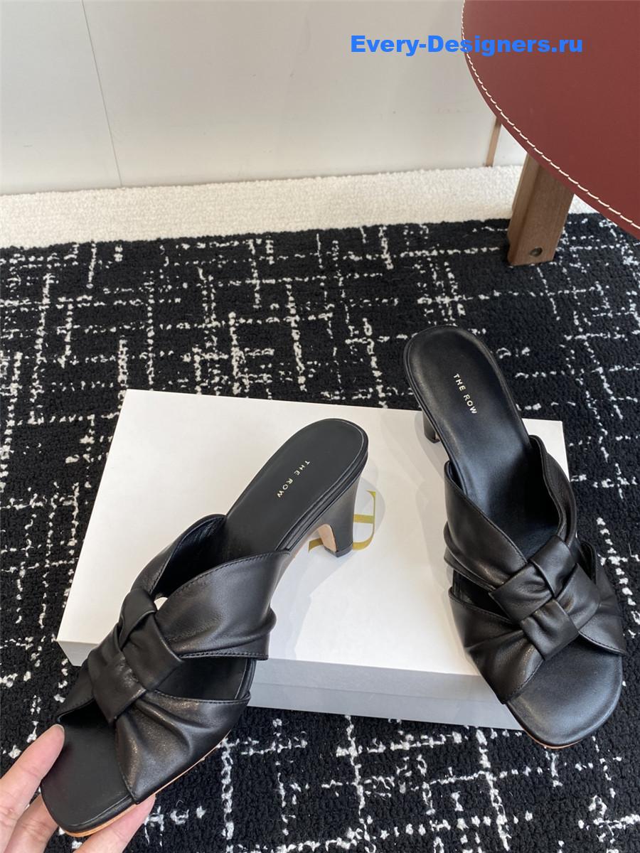 The R0w black knot leather sandals