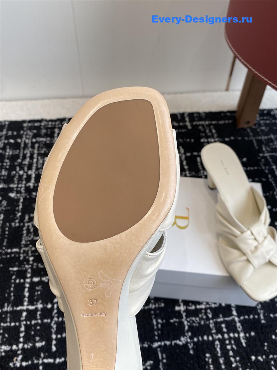 The R0w 65mm soft knot leather sandals in white