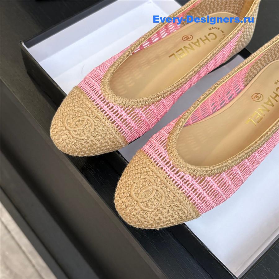 Ch**el pink raffia ballet flats
