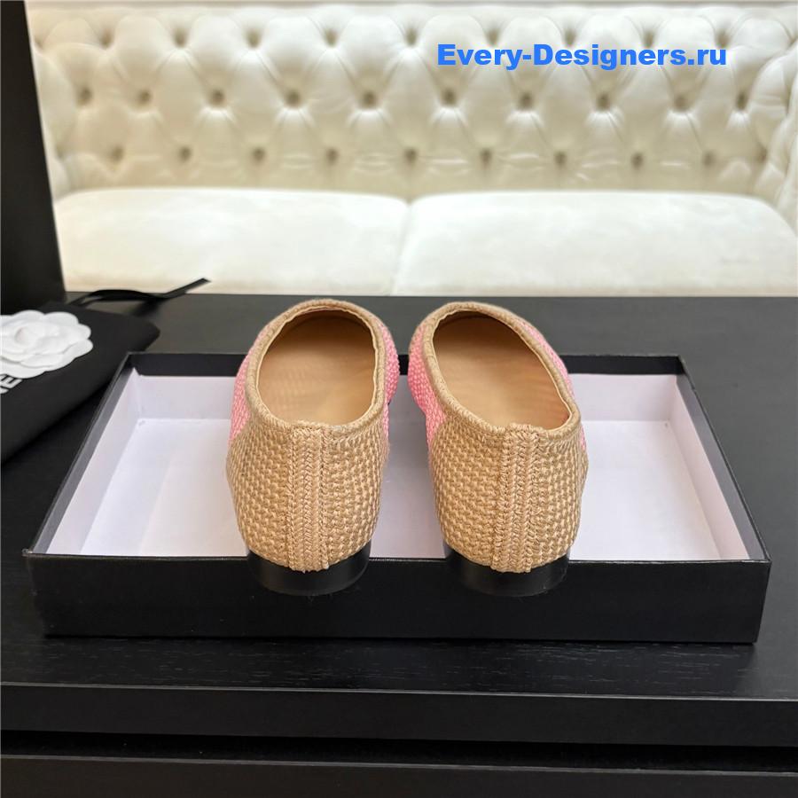 Ch**el pink raffia ballet flats