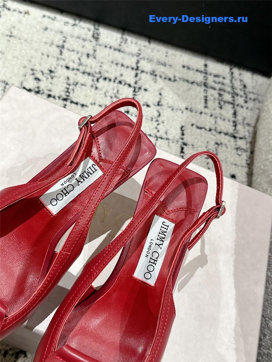 J1m*y Ch00 frances red slingback pumps