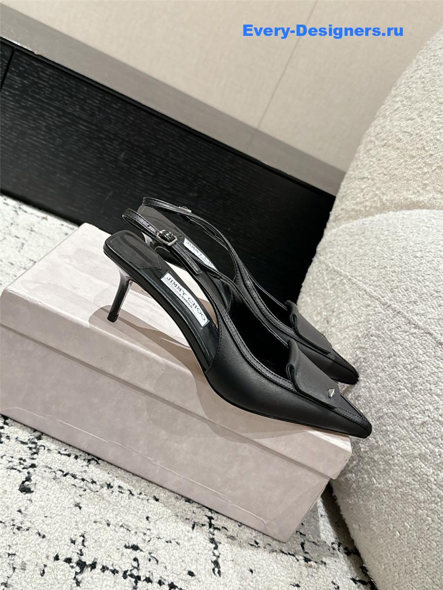 J1m*y Ch00 frances black slingback pumps