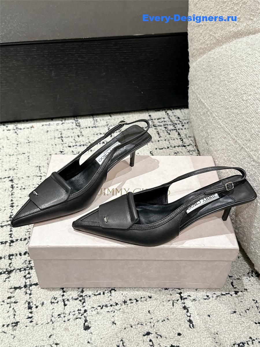 J1m*y Ch00 frances black slingback pumps