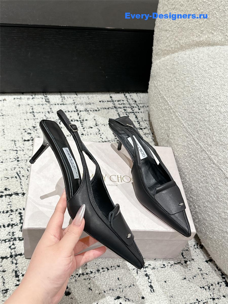 J1m*y Ch00 frances black slingback pumps