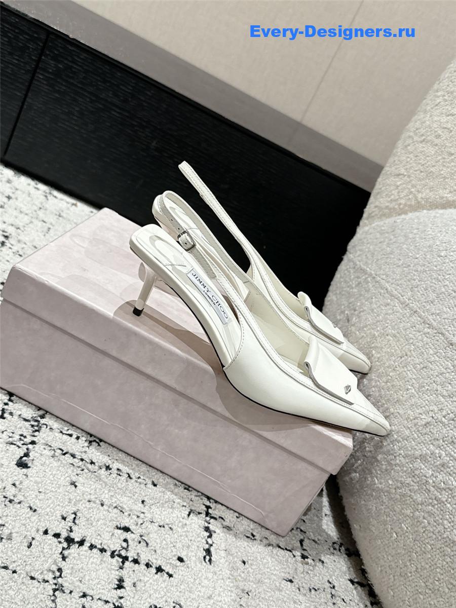 J1m*y Ch00 frances white slingback pumps