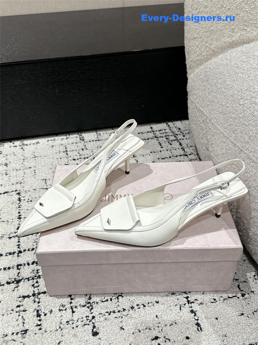 J1m*y Ch00 frances white slingback pumps