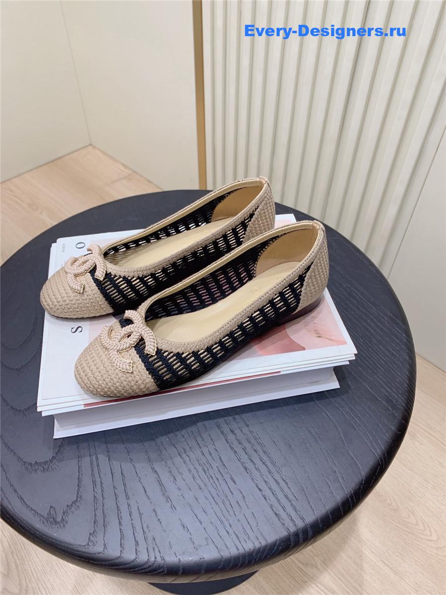Ch**el cc raffia ballet flats