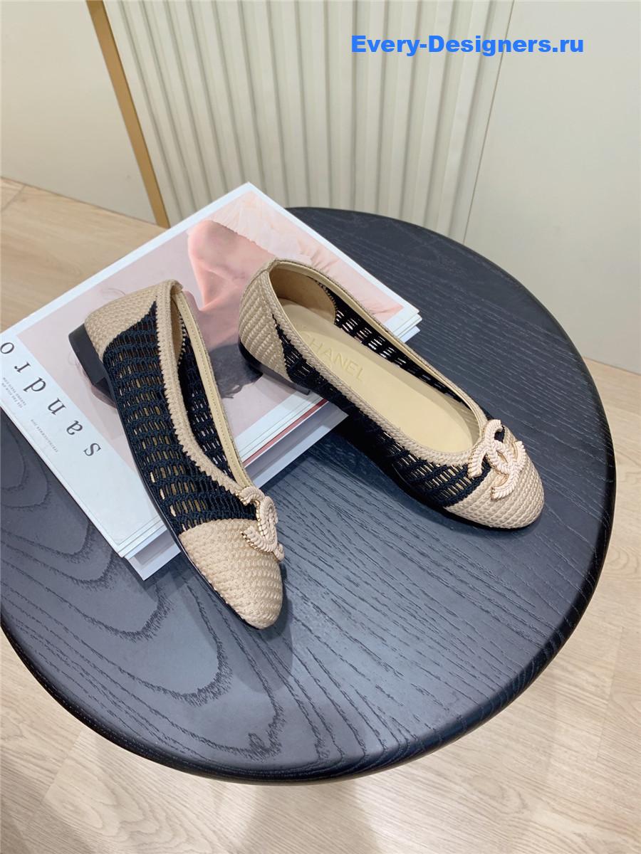 Ch**el cc raffia ballet flats