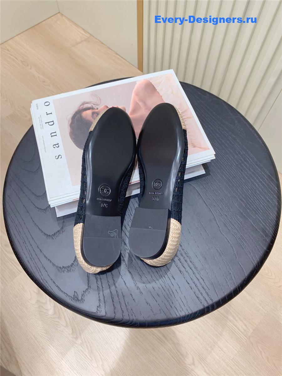 Ch**el cc raffia ballet flats