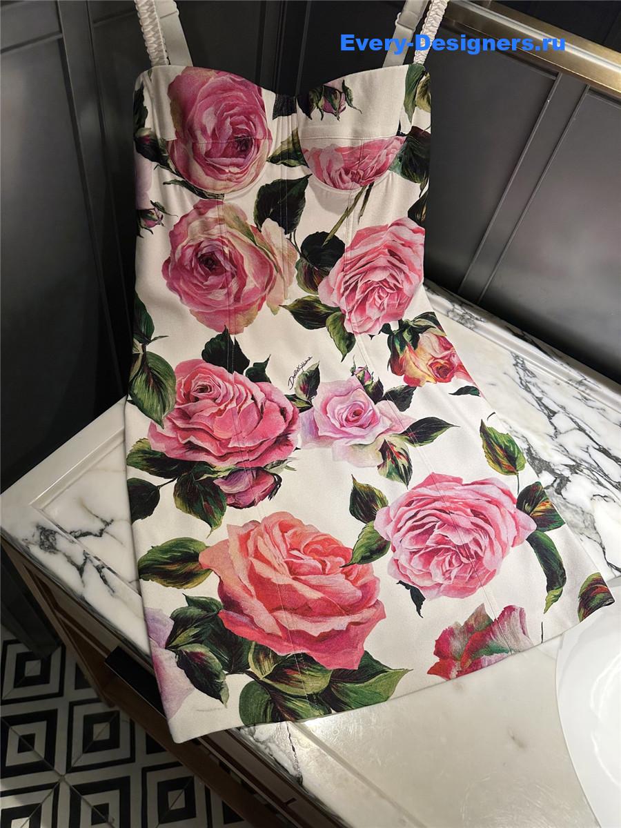 Dolce & Gabbana Floral Bustier Dress