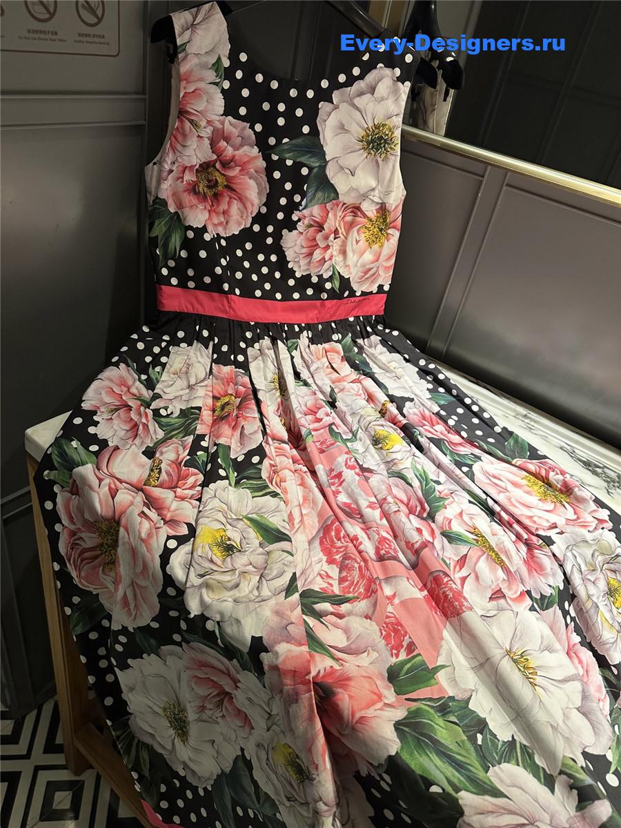 Dolce & Gabbana Printed Poplin Dress