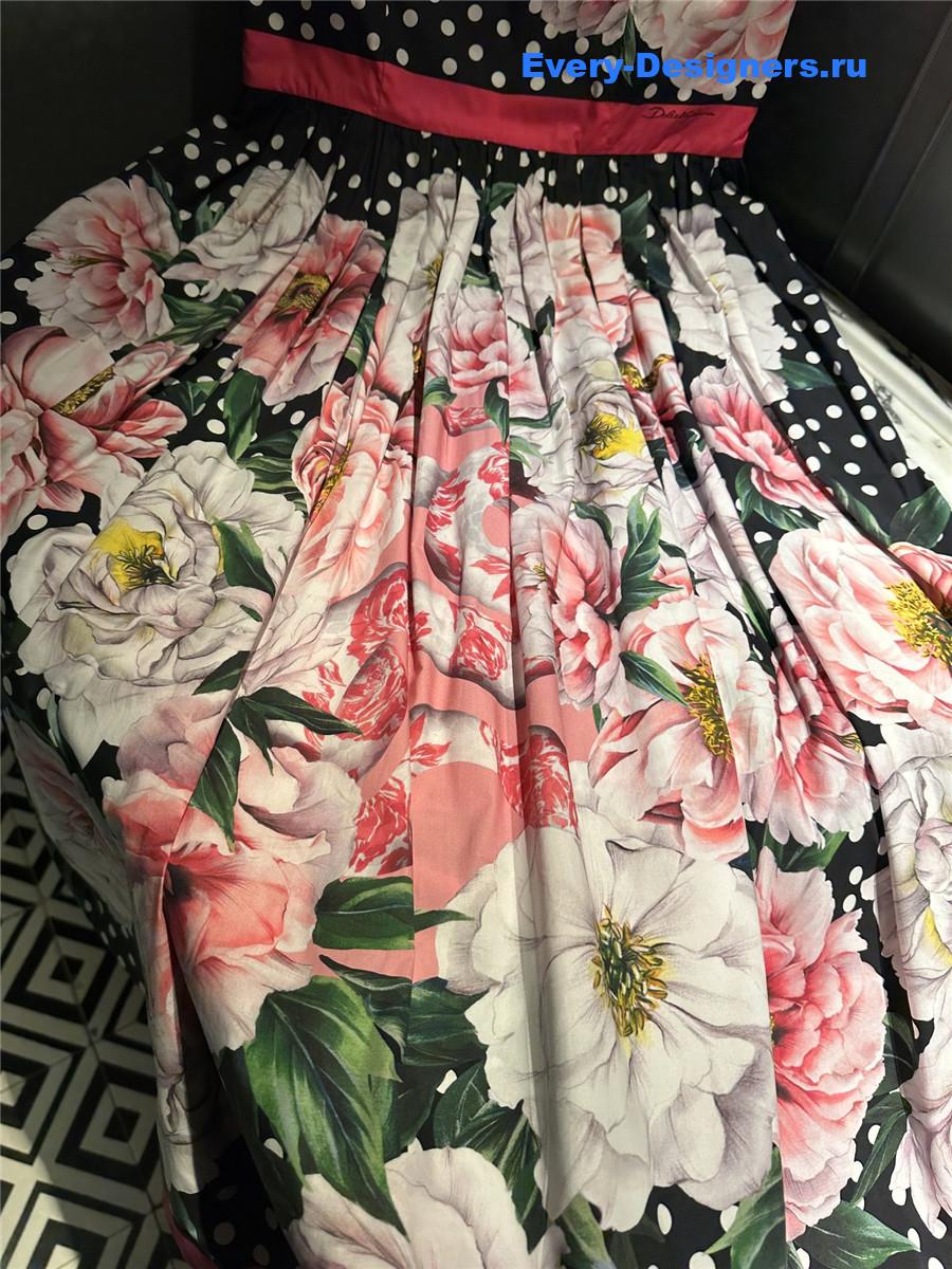 Dolce & Gabbana Printed Poplin Dress