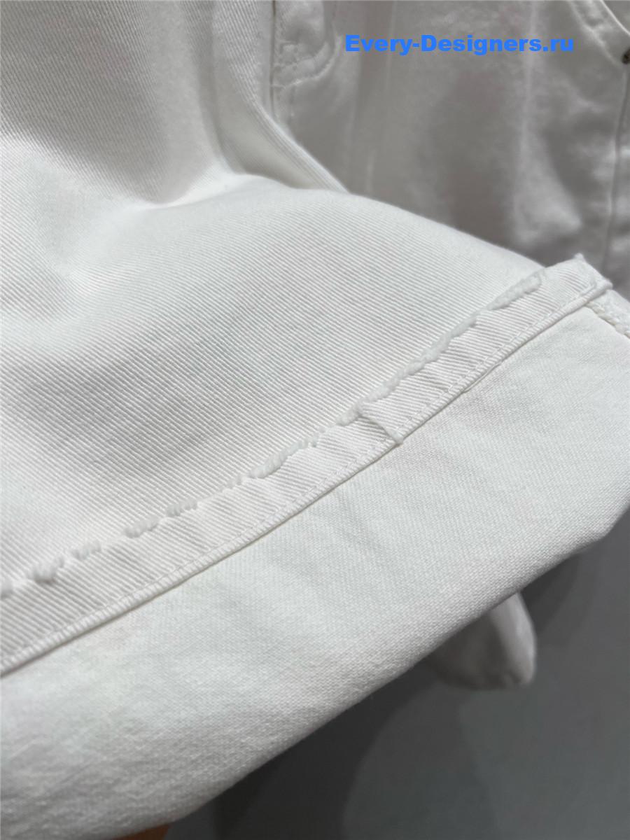 Miu Miu High-Waist White Denim Shorts