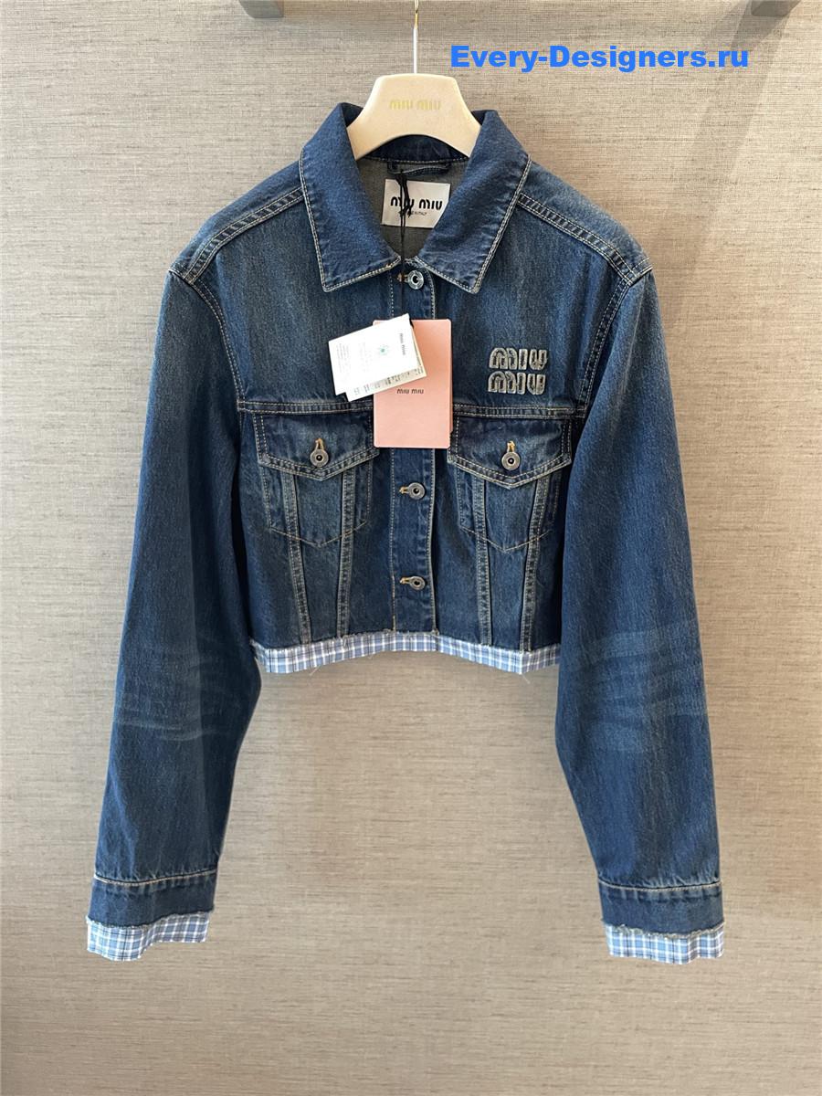 Miu Miu Washed Denim Blouson Jacket