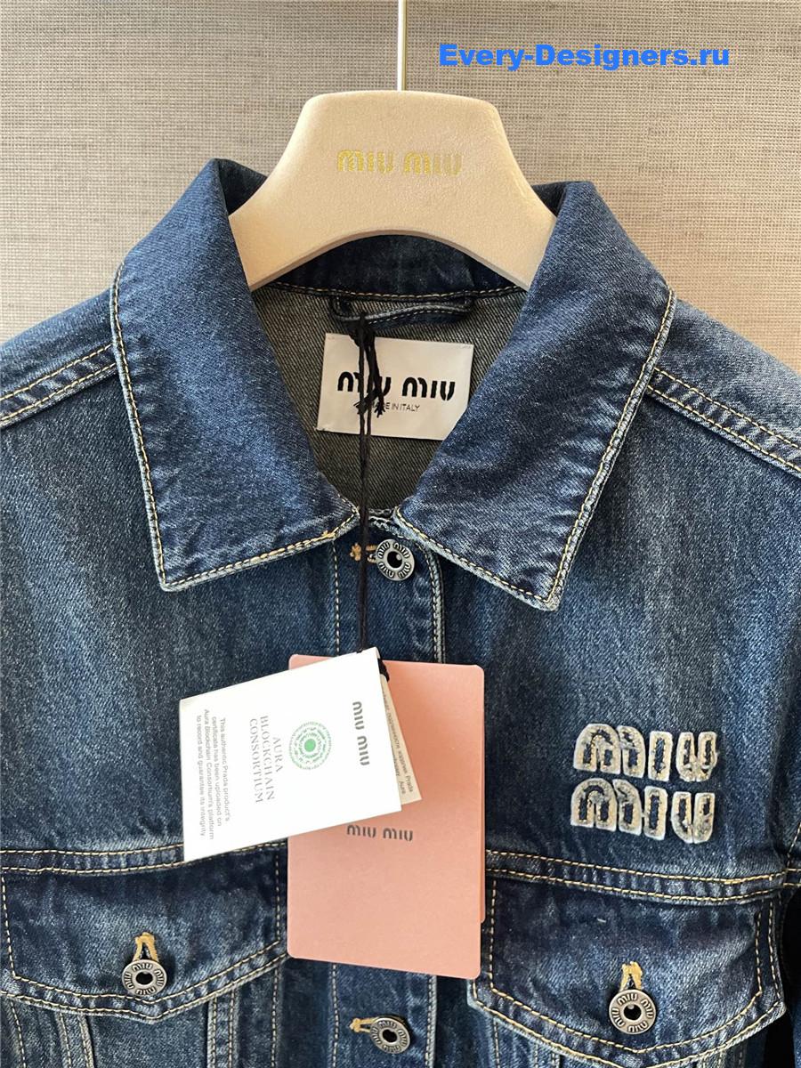 Miu Miu Washed Denim Blouson Jacket