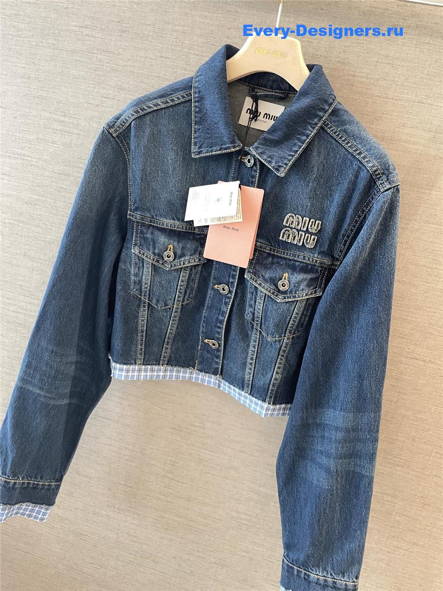 Miu Miu Washed Denim Blouson Jacket