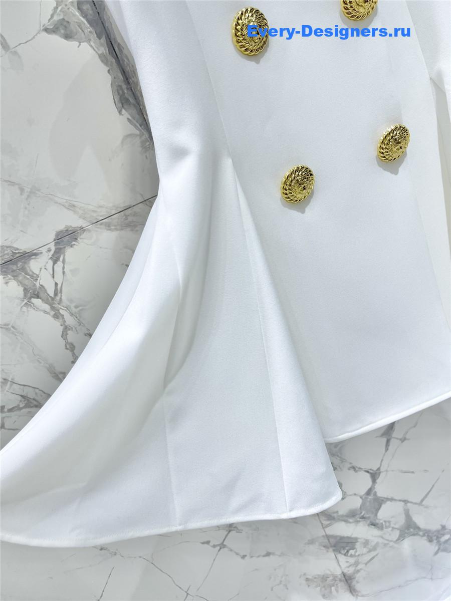 Sa1nt Lau*nt sleeveless blazer dress in white