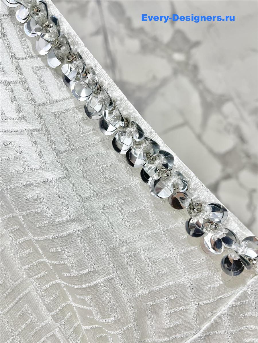 Balmain White Silk Beaded Dress