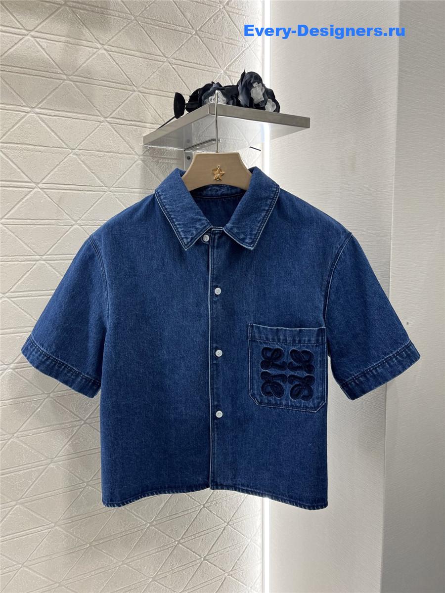 L0ew* denim blue short sleeve shirt