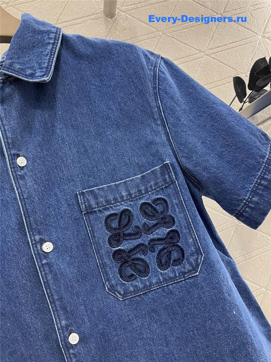 L0ew* denim blue short sleeve shirt