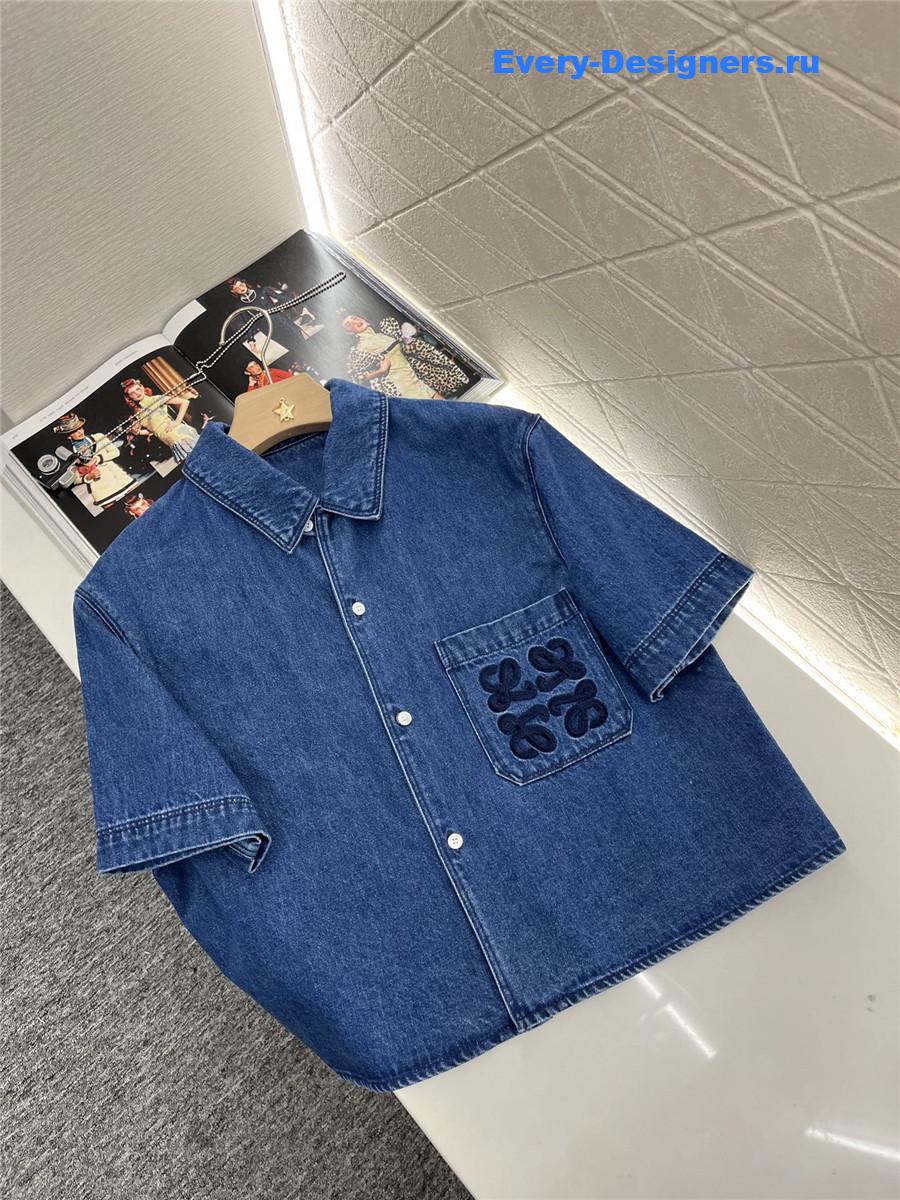 L0ew* denim blue short sleeve shirt