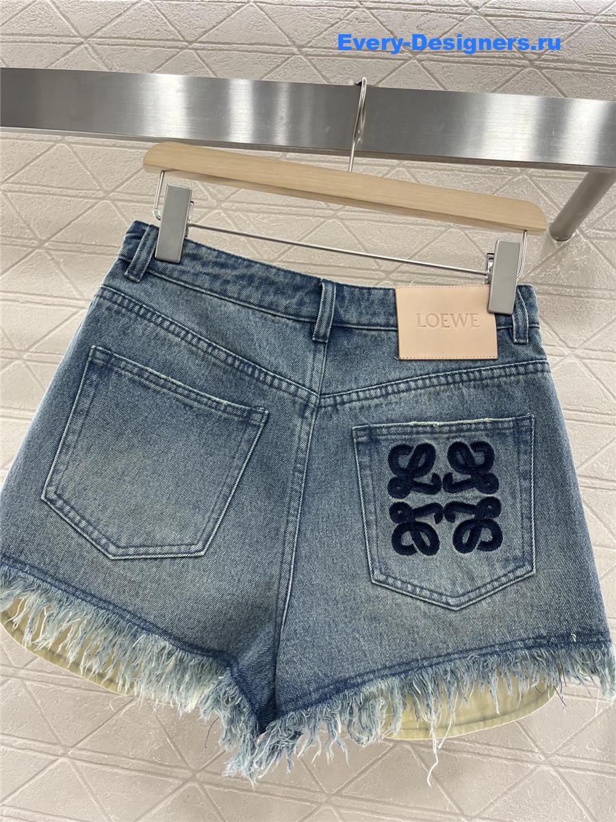 L0ew* women’s anagram denim shorts
