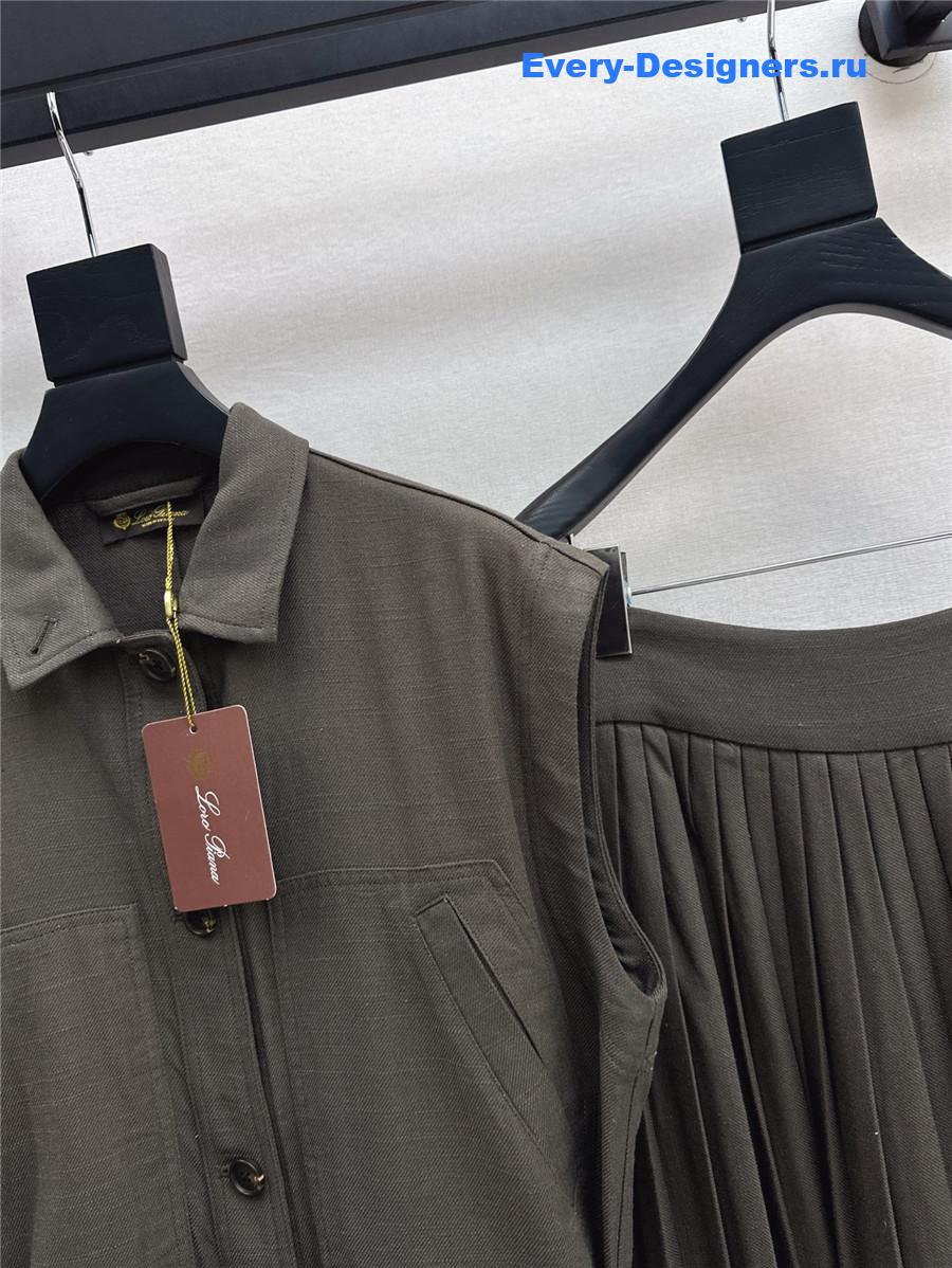 L0r0 P1ana vest pleated skirt suit