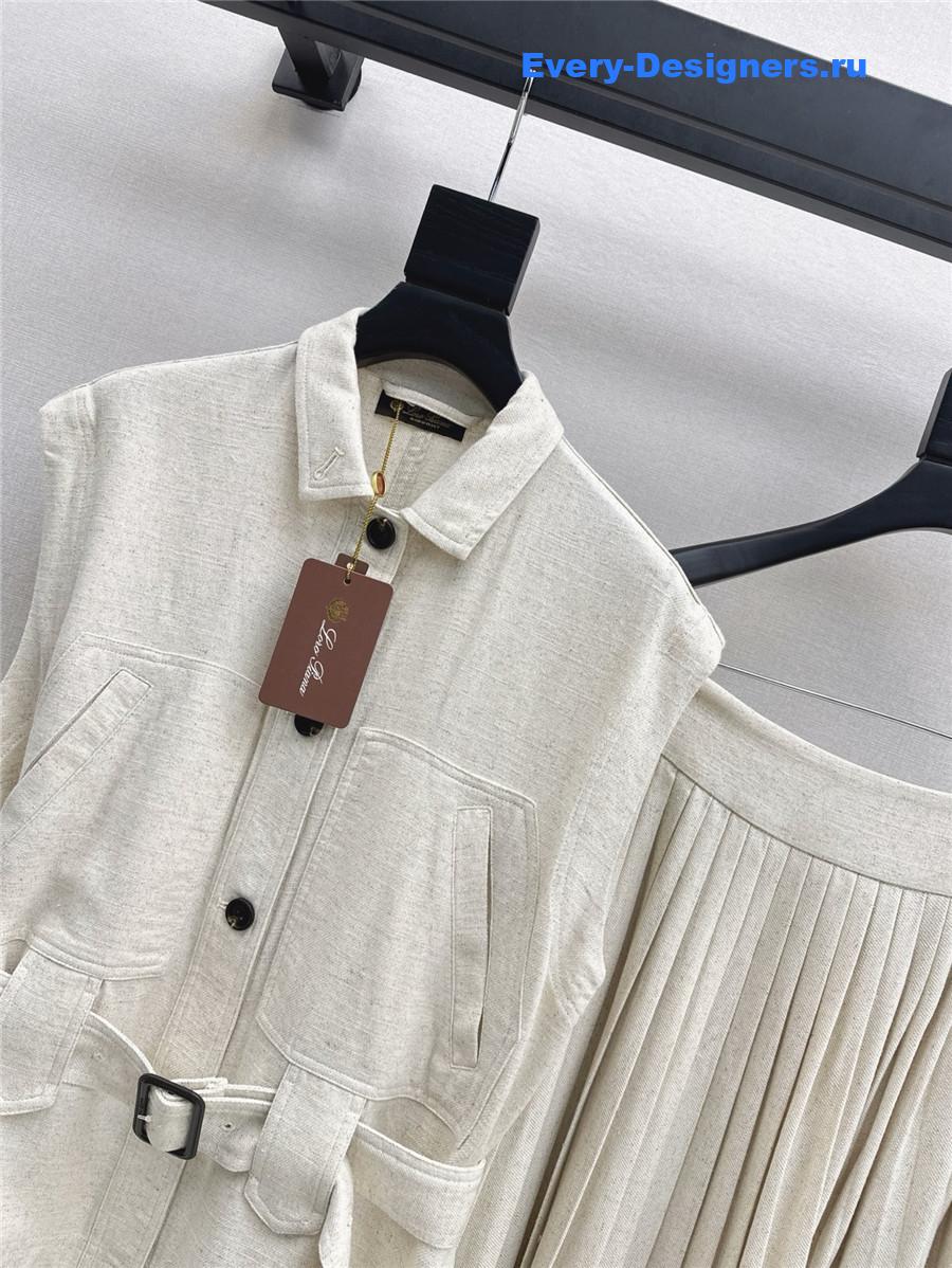 L0r0 P1ana beige vest skirt suit