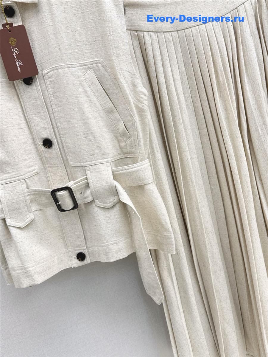 L0r0 P1ana beige vest skirt suit