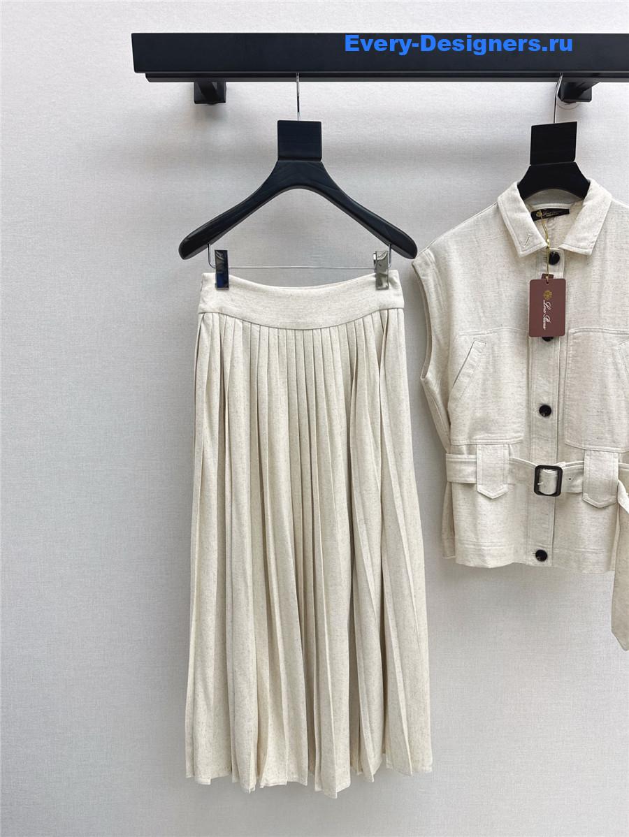 L0r0 P1ana beige vest skirt suit