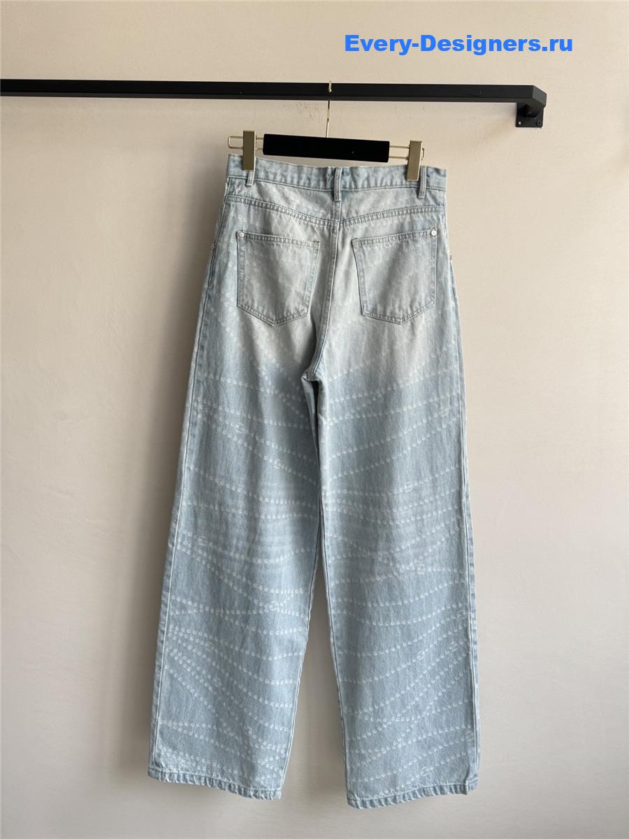 Ch**el light blue wide-leg jeans