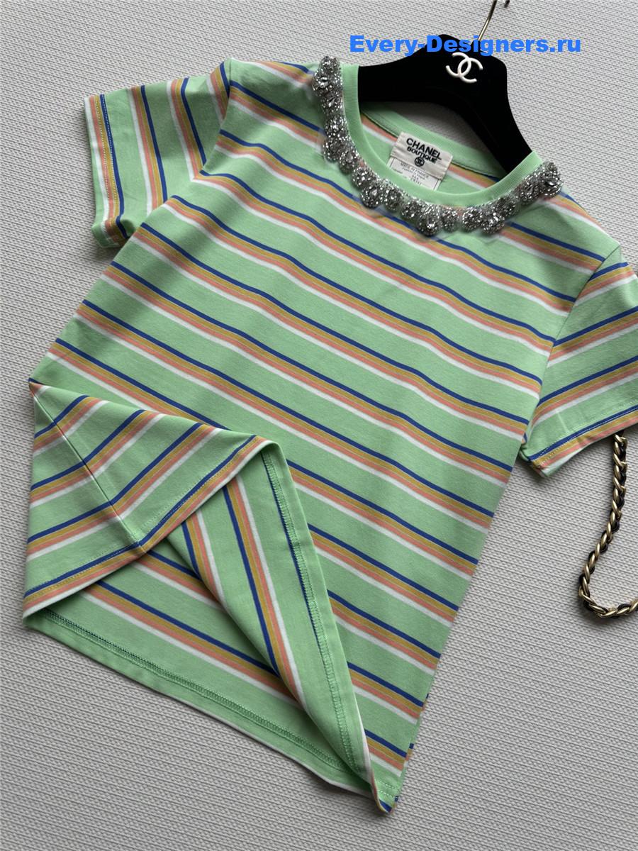 Ch**el green striped t-shirt