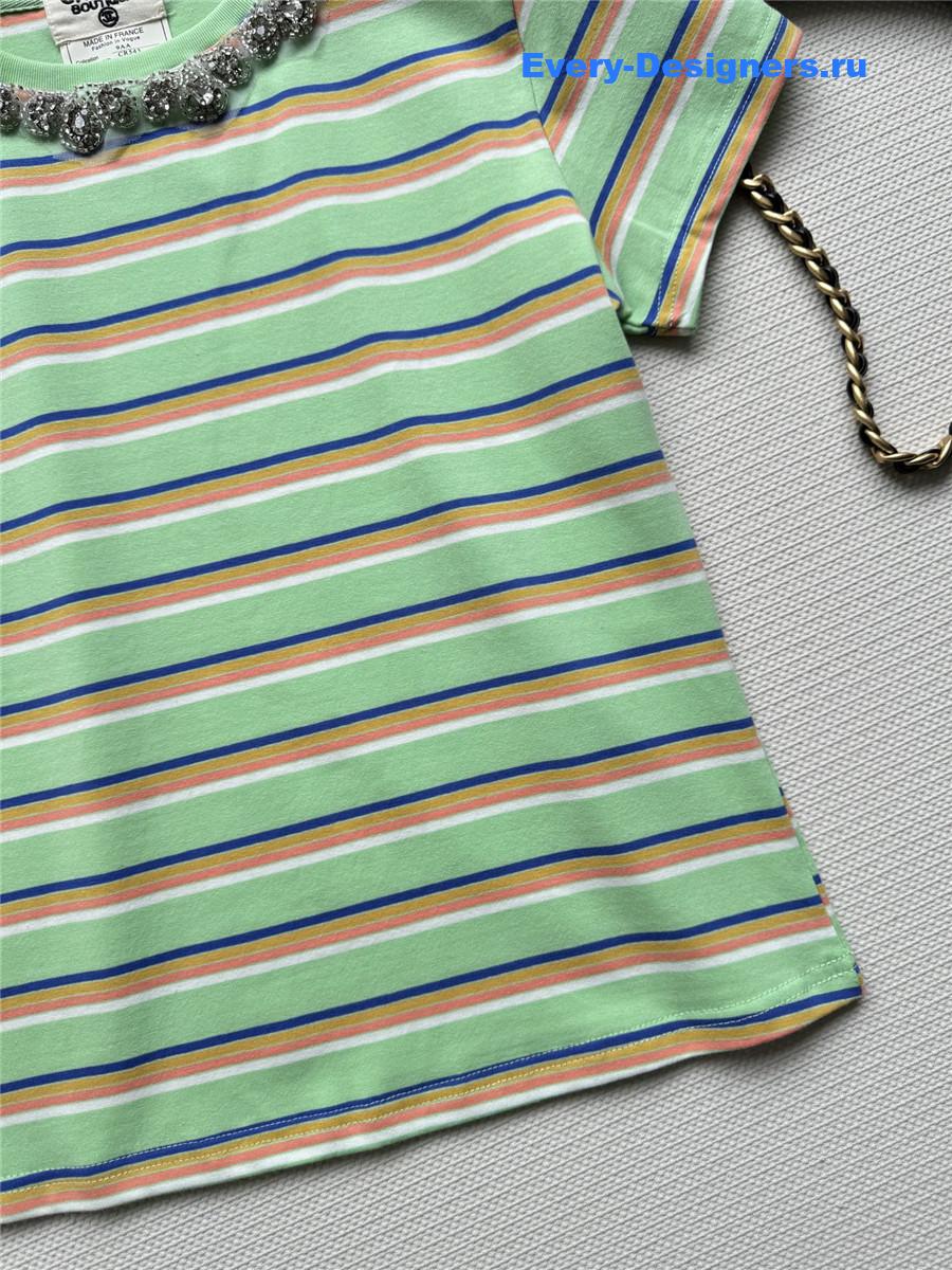 Ch**el green striped t-shirt