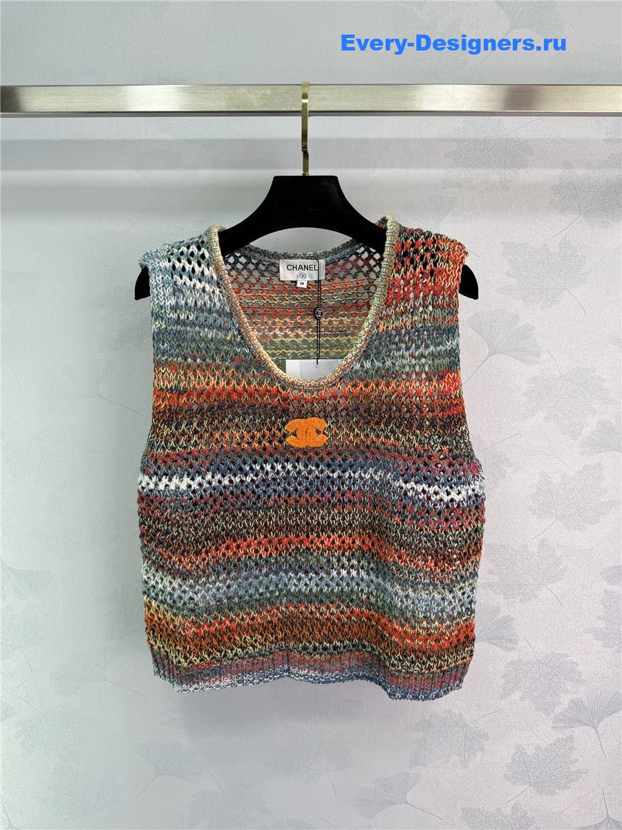 Ch**el colorful striped knit vest