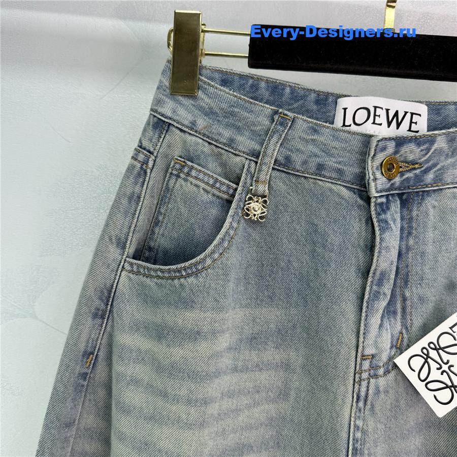 L0ew* logo embroidered loose jeans