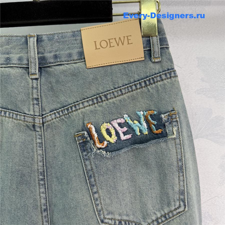 L0ew* logo embroidered loose jeans