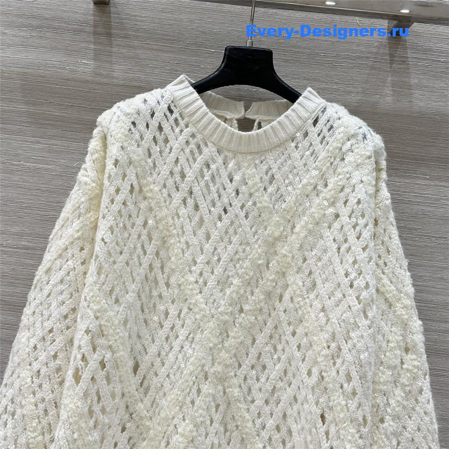 BC sequin-embellished Cashmere Dress White