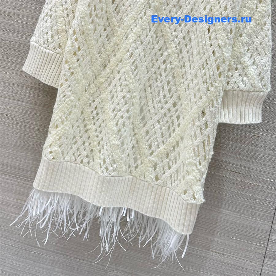 BC sequin-embellished Cashmere Dress White