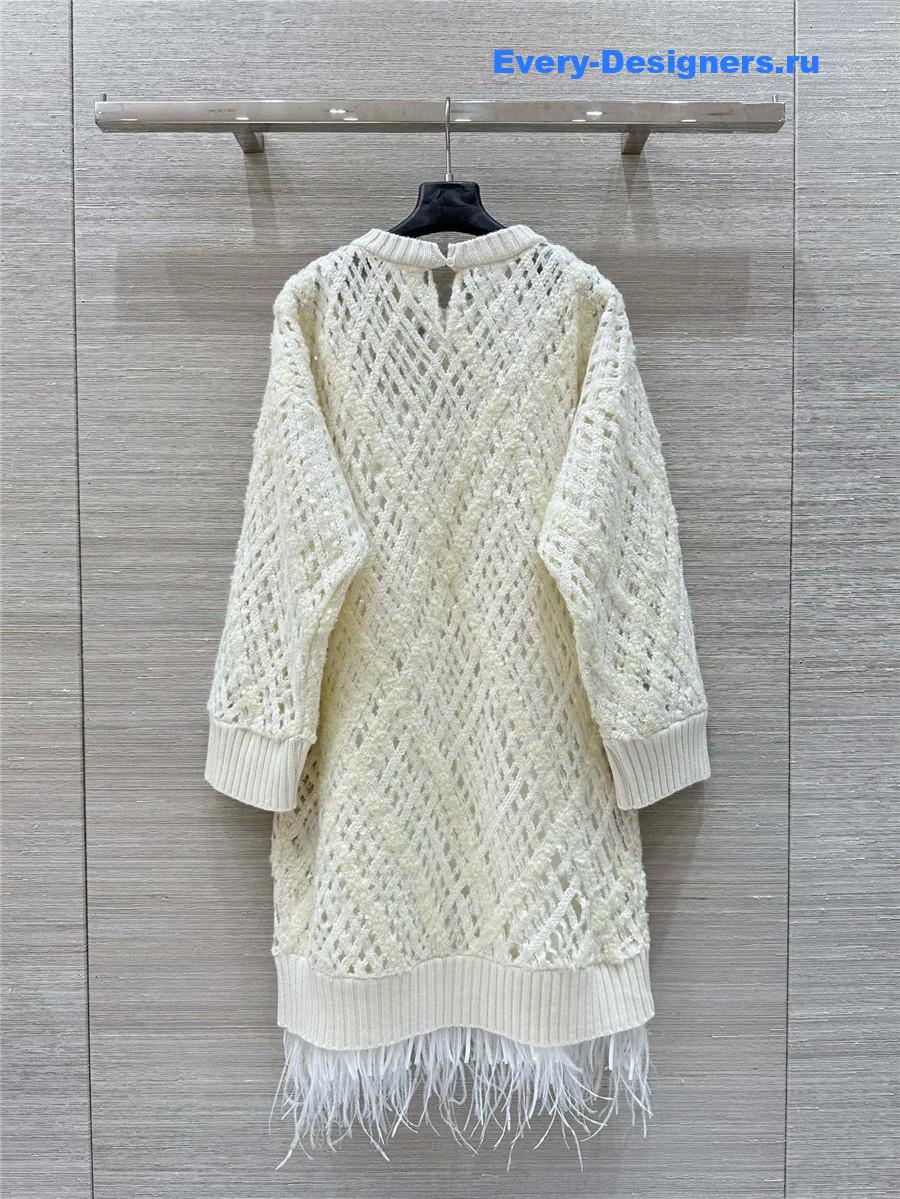 BC sequin-embellished Cashmere Dress White